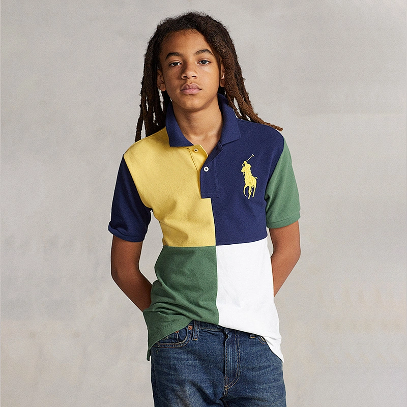Custom Big Boys Cotton Mesh Polo Shirt apparel manufacturer