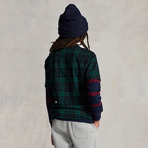 Custom Boy's Classic Plaid Cotton T-shirt Summer Tee