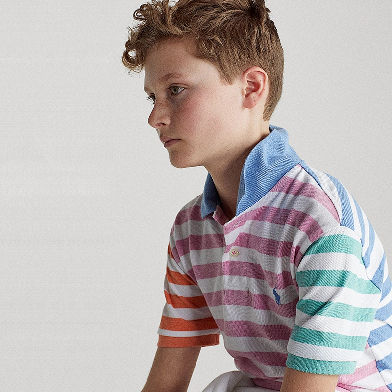 Custom Boys' Striped Jersey Polo shirt