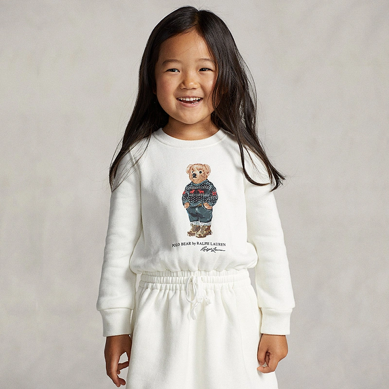 Custom Girls Crewneck Pullover Hoodie with Elastic Waistband