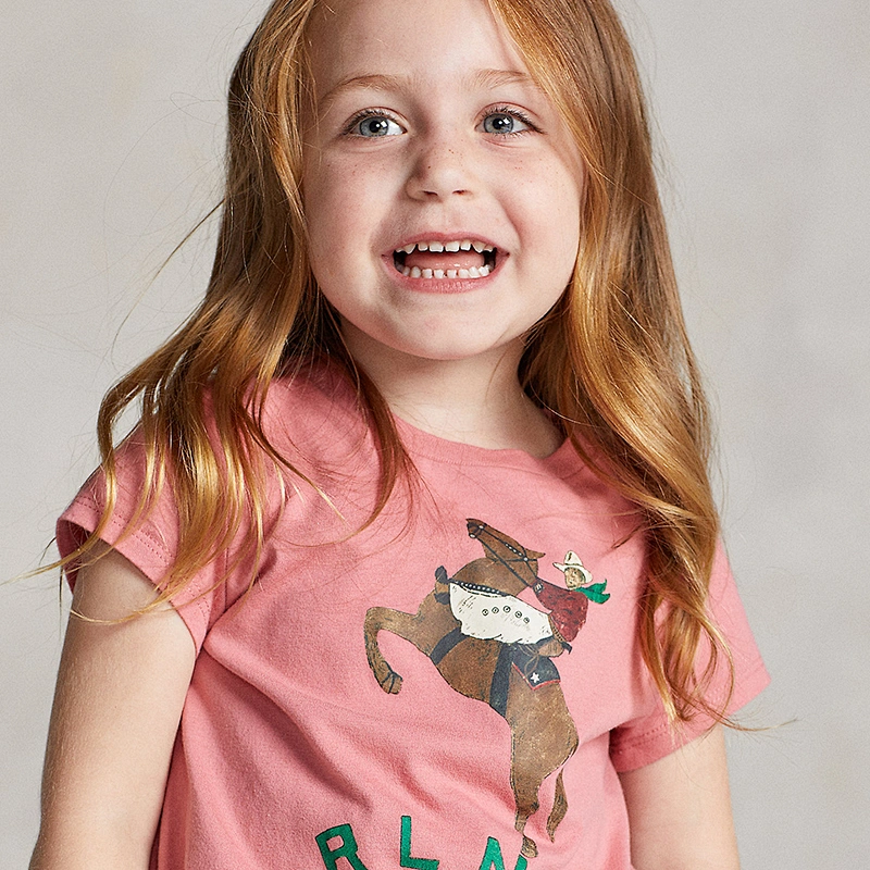 Custom Girls' Basic Short Sleeve Graphic Top