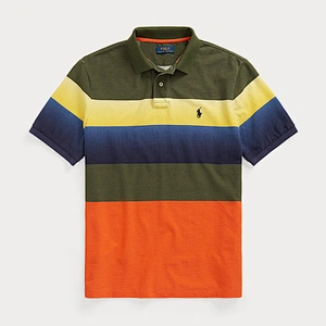 Custom Men's Short Sleeve 100% Cotton Pique Color Block Polo Shirt