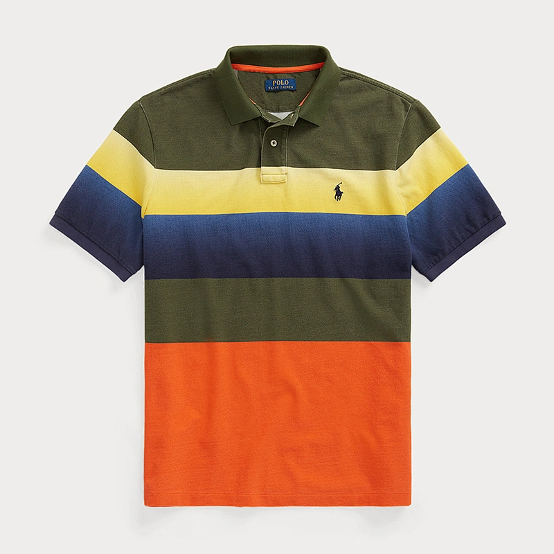 Custom Men's Short Sleeve 100% Cotton Pique Color Block Polo Shirt