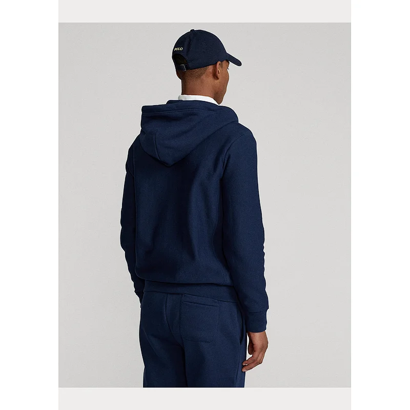 Custom Men's Lightweight Full-zip Hooded Sweatshirt with Embroidered Logo