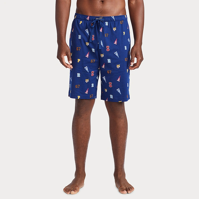 Custom Mens Casual Shorts Underwear Men's Jersey Knit Sleep Shorts