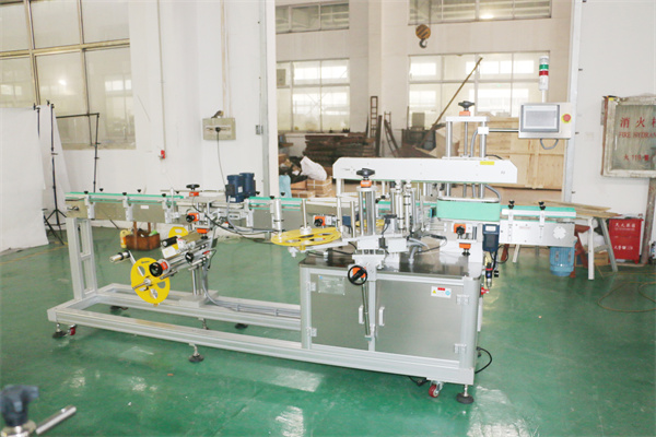 three stickers label pasting machine