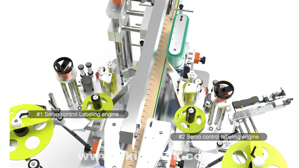 two sides labeling machine l flat bottle labeling machine 