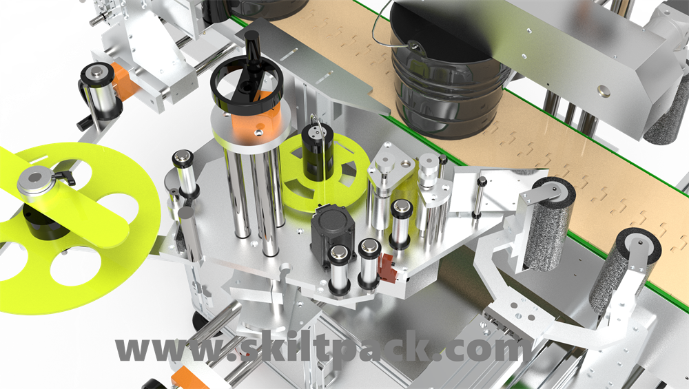round bucket labeling machine 