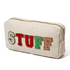 Embroidered nylon cosmetic bag