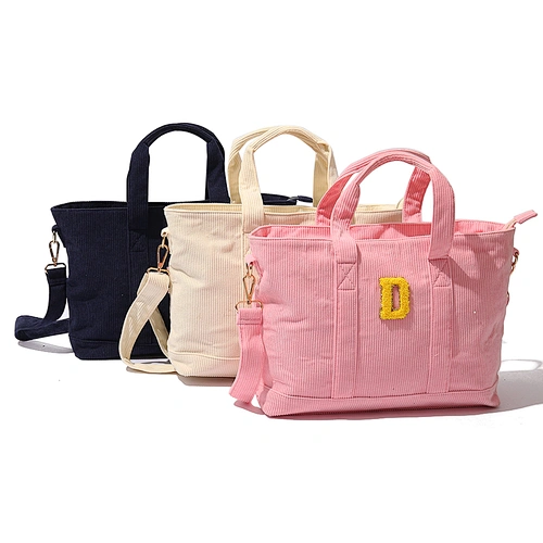 corduroy shoulder tote bag
