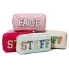 white nylon cosmetic bag