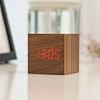 Wooden LED alarm clock with sound controlled