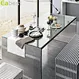 S.S.table Nordic simple design stainless steel desk glass table top industrial-style outdoor waterproof toughened glass surface