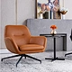 manufacturer China Indoor Furniture  frame metal  swivel single leather  sofa chair for Bedroom living room