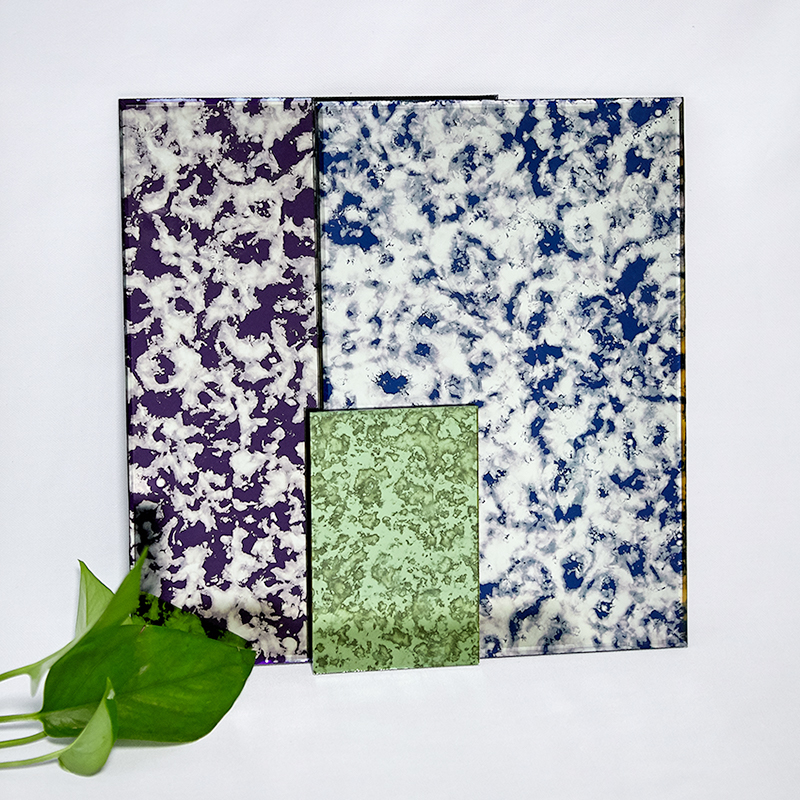 blue and silver wall mirror