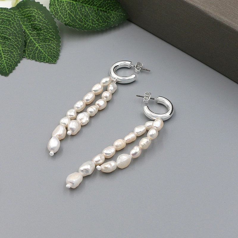 Freshwater Pearl Earrings Statement Dangle Earring Elegant Jewelry Bridal Jewel Custom