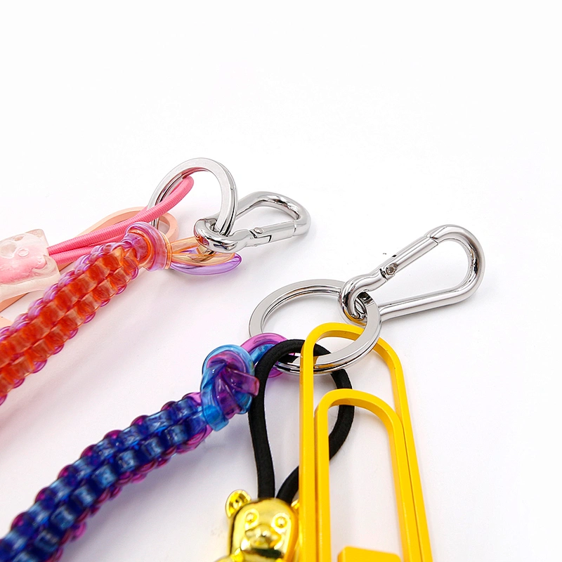 Custom Key Ring with Colorful cord and Bear by Handmade