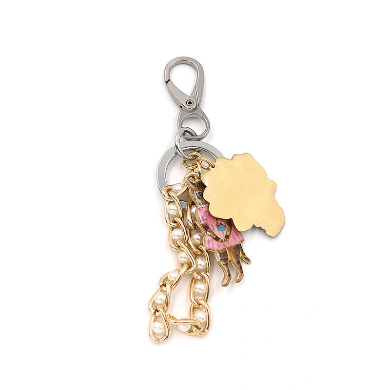Fashion Design Key Ring with Cat Pendant by Handmade