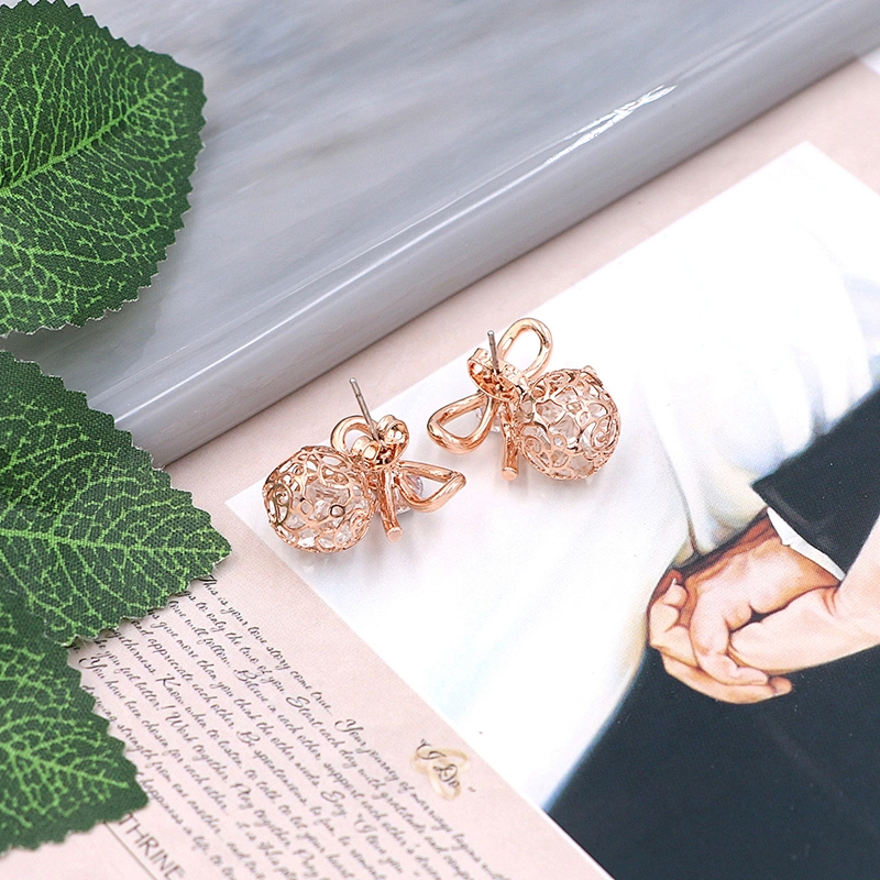 Fashion Studs Rose Gold Hollow Disamond Bridal Jewelry Korean Earrings Customazation