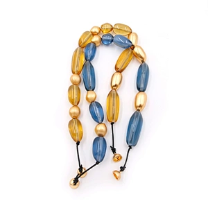 Custom Resin Gold Plated Blue Yellow Irregular Shape Chain