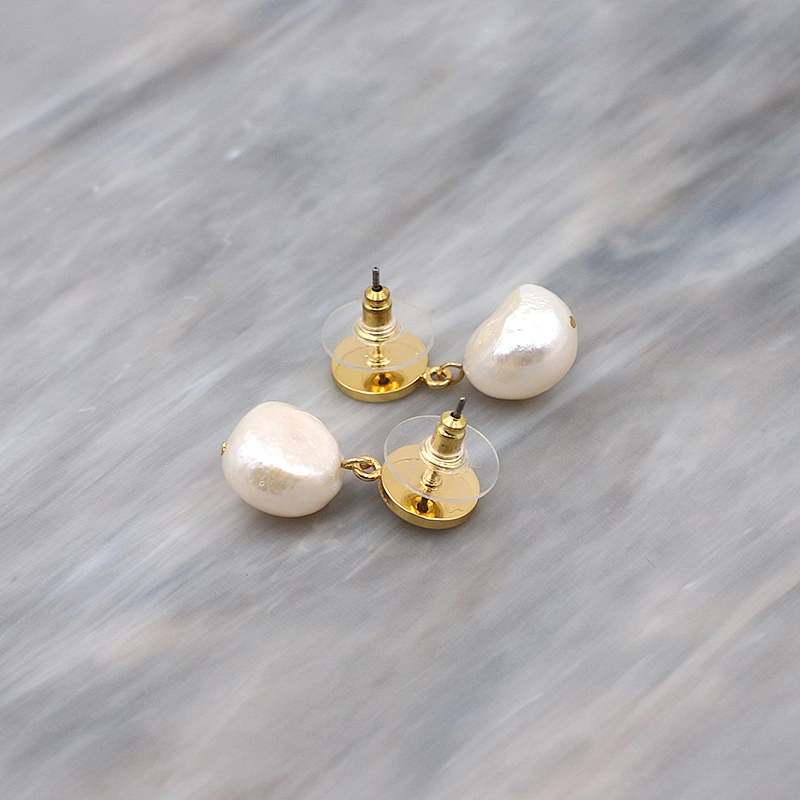 Freshwater Pearl Earring Elegant Jewelry Gold Plated Custom Earrings