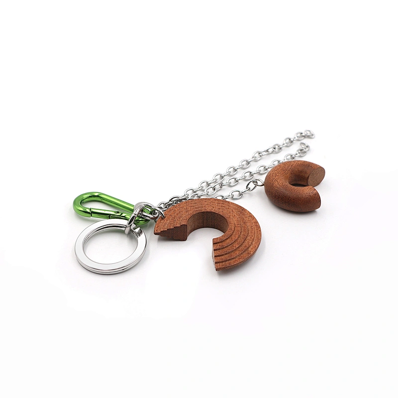 Fashion Design Wooden Key Ring with Custom Shape