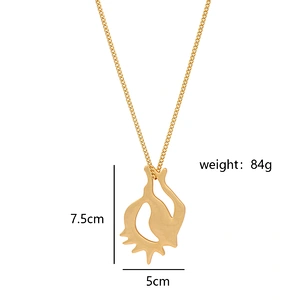 Gold Plated Geometry Hollow-out Pendant Brass Necklace