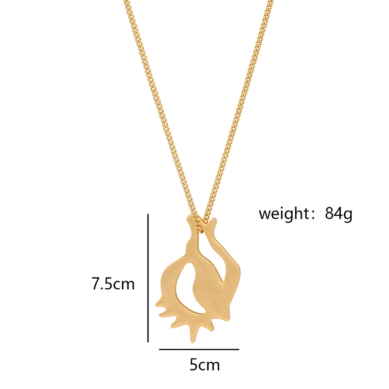 Gold Plated Geometry Hollow-out Pendant Brass Necklace