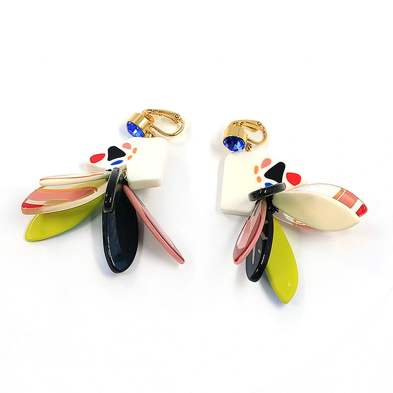 Colorful Bohemia Earrings Crystal Acetate Stud Resin Fashion Jewelry Customization
