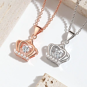 Fashion jewelry crown zircon customized plating pendant