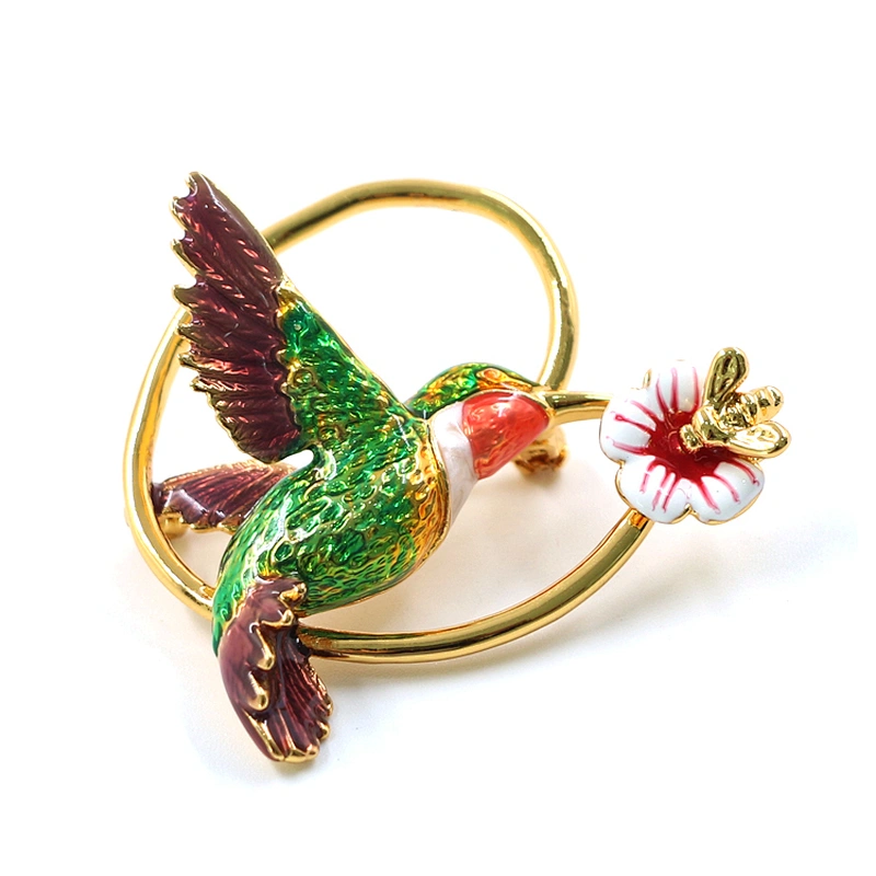Custom Enamel Bird Brooch Fashion Jewelry