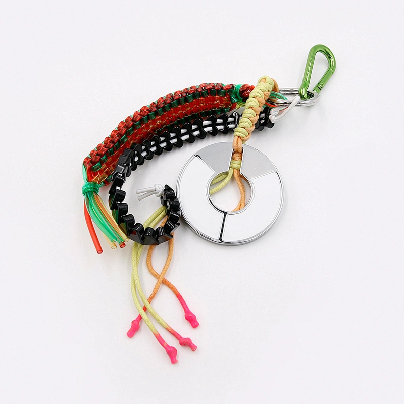 Custom Key Ring with Colorful cord by Handmade