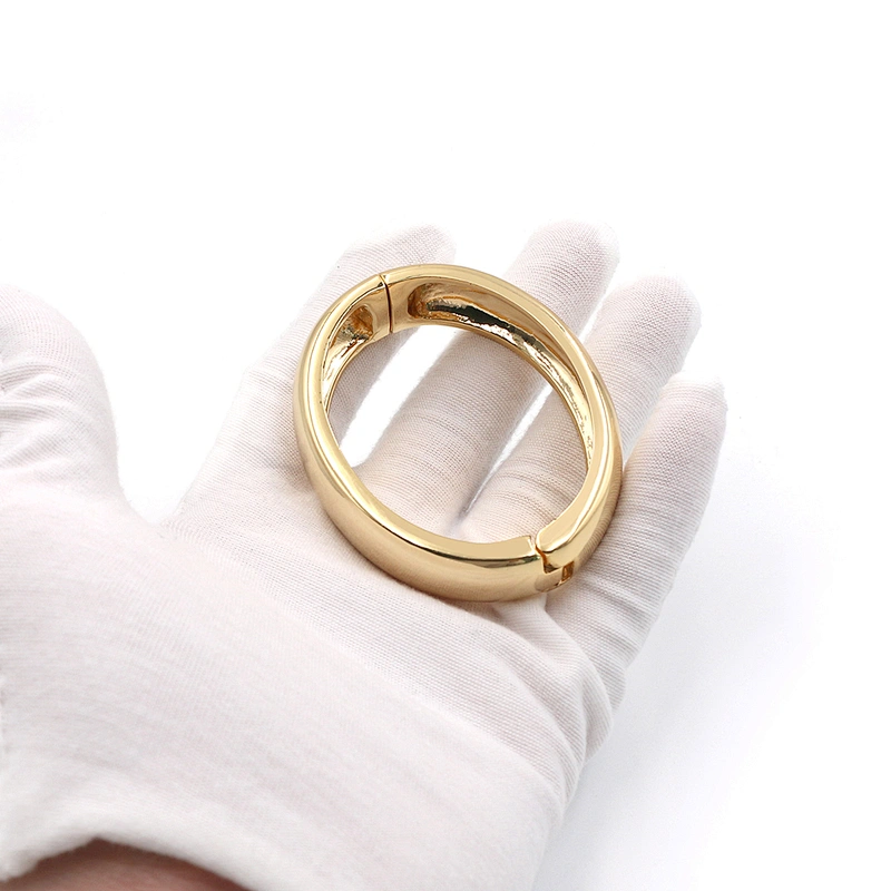 18K gold plated brass openwork customized size magnet closure women cuff bracelet bangle