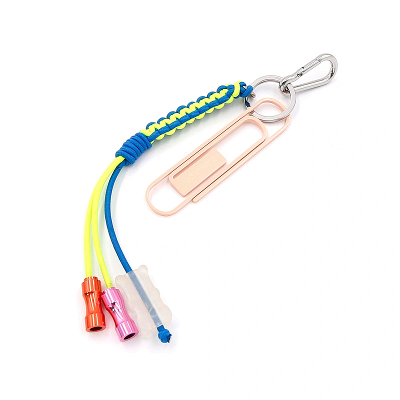 Custom Key Ring with Colorful cord by Handmade