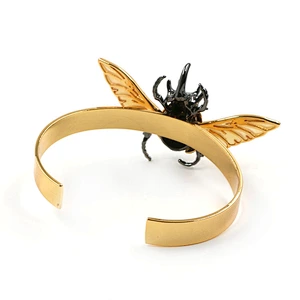 brass multi plating enamel beetle bangle