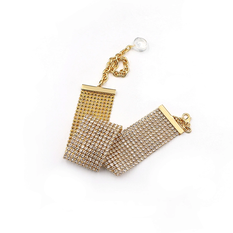 Fashion High-Quality CZ Wide Brass Chain