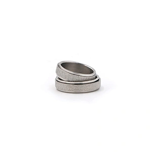 Custom silver plated matte stainless steel men anxiety ring