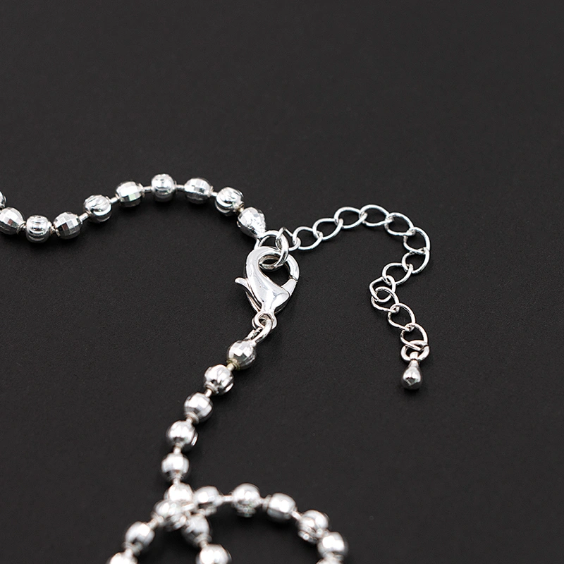 Minimalism Silver Plated Bead Brass Chain