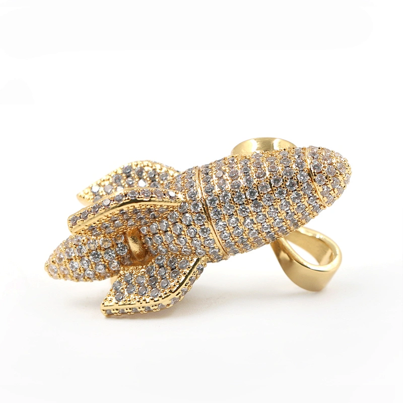 High quality streetwear rocket iced out cubic zirconia hip hop pendant