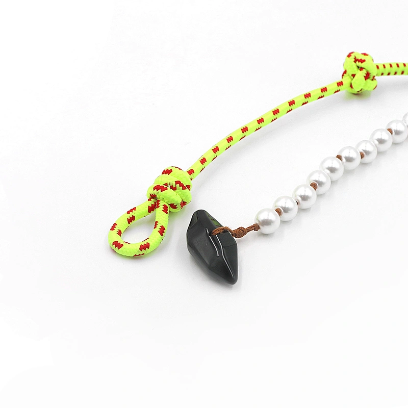 Fashion Custom Pearl Nylon Cord Brass Chain