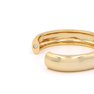 18K gold plated brass openwork customized size magnet closure women cuff bracelet bangle