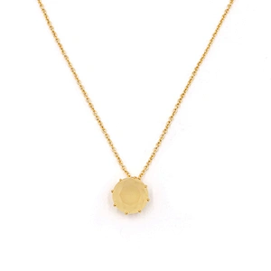 Elegant Yellow Natural Stone Real Gold Plated Necklace