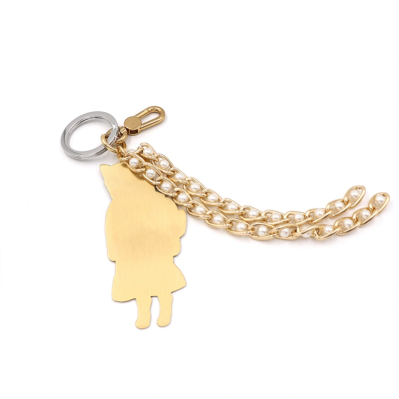 Fashion Design Key Ring with Cat Pendant by Handmade