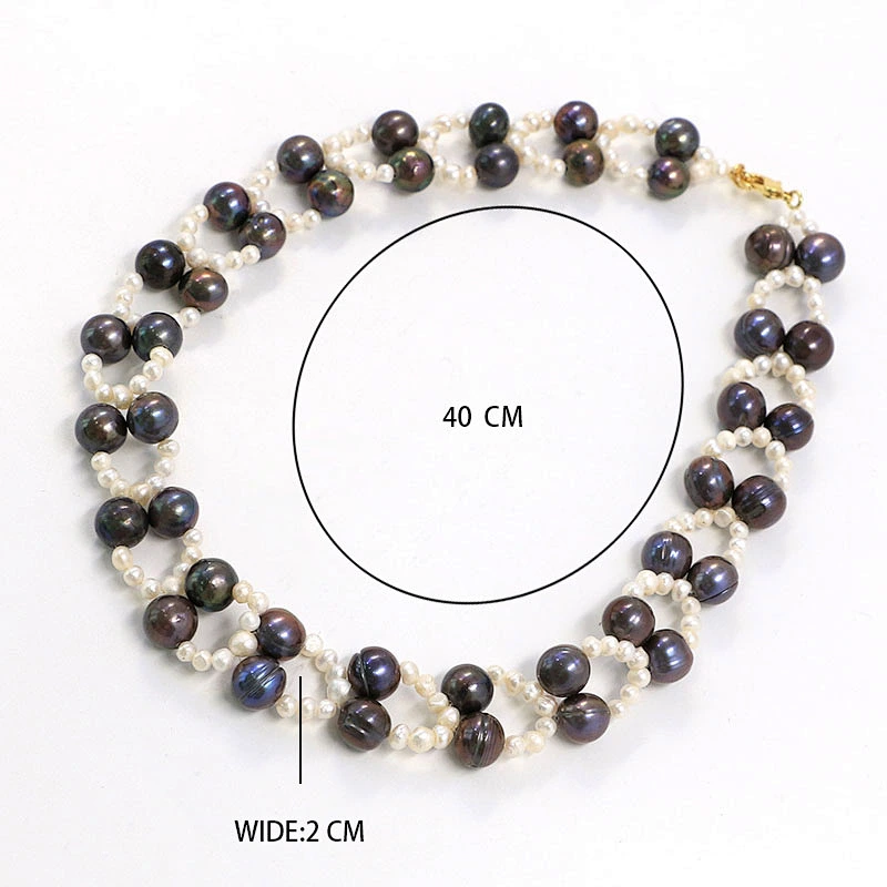 Wholesale Popular Elegant Purple Pearl Bead Choker Necklace Vintage Freshwater Pearl Chain