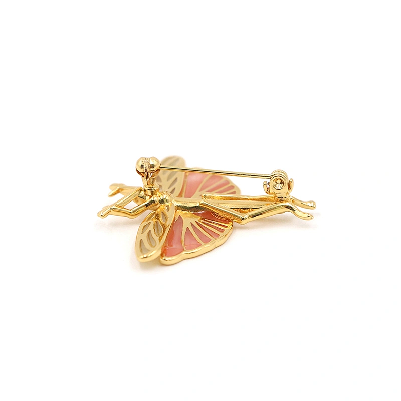 Fashion accessories enamel butterfly gold plated brooch pin