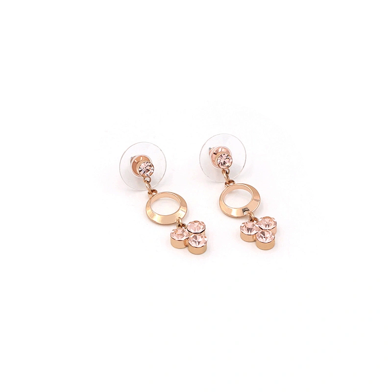 Fashion Jewelry New Earrings Rose Gold CZ Long Dangle Hoop Custom Earrings