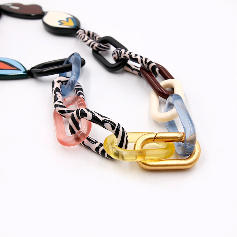 Wholesale Design Eco-Friendly Acetate Blue Flower Multicolor Necklace