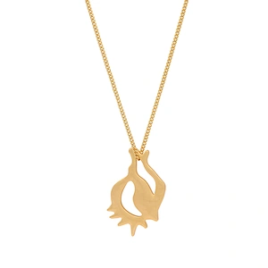 Gold Plated Geometry Hollow-out Pendant Brass Necklace