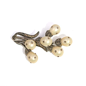 Custom High Quality Jewelry Brooches Women Rhinestone Pearl Flower Brooch Pins