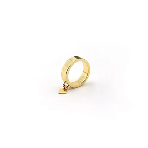 Trendy design 18K gold plated brass little heart charm chunky ring